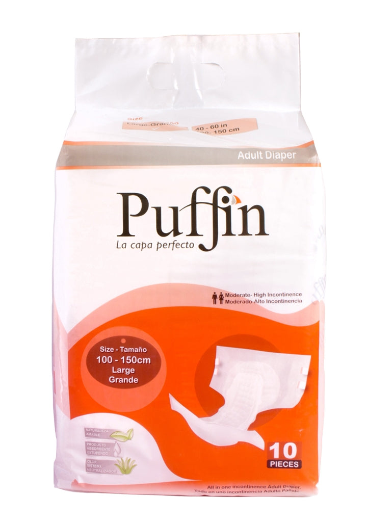 PUFFIN - Adult Diaper - Large - 100 - 150 cm-10 pieces