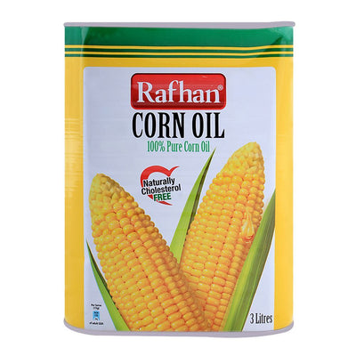 Rafhan - 100% Pure Corn Oil - Cooking Oil - 3 Litres Tin