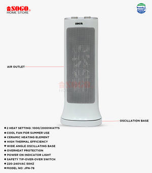 Sogo - Ceramic Heater Fan (JPN-78) - No Warranty