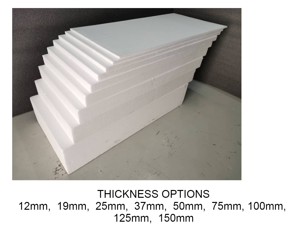 White Styrofoam Sheet - 24"x36" - 0.5" (12 mm) - 10 Sheets