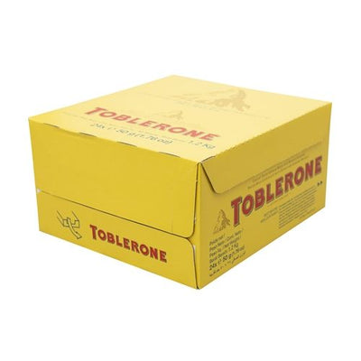 Toblerone - Swiss Milk Chocolate With Honey & Almond Nougat- Box of 24x50G