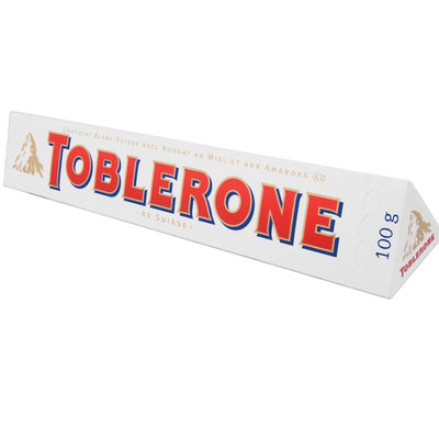Toblerone - White Swiss Milk Chocolate With Almonds, Nougat, Honey - 100 gm x20